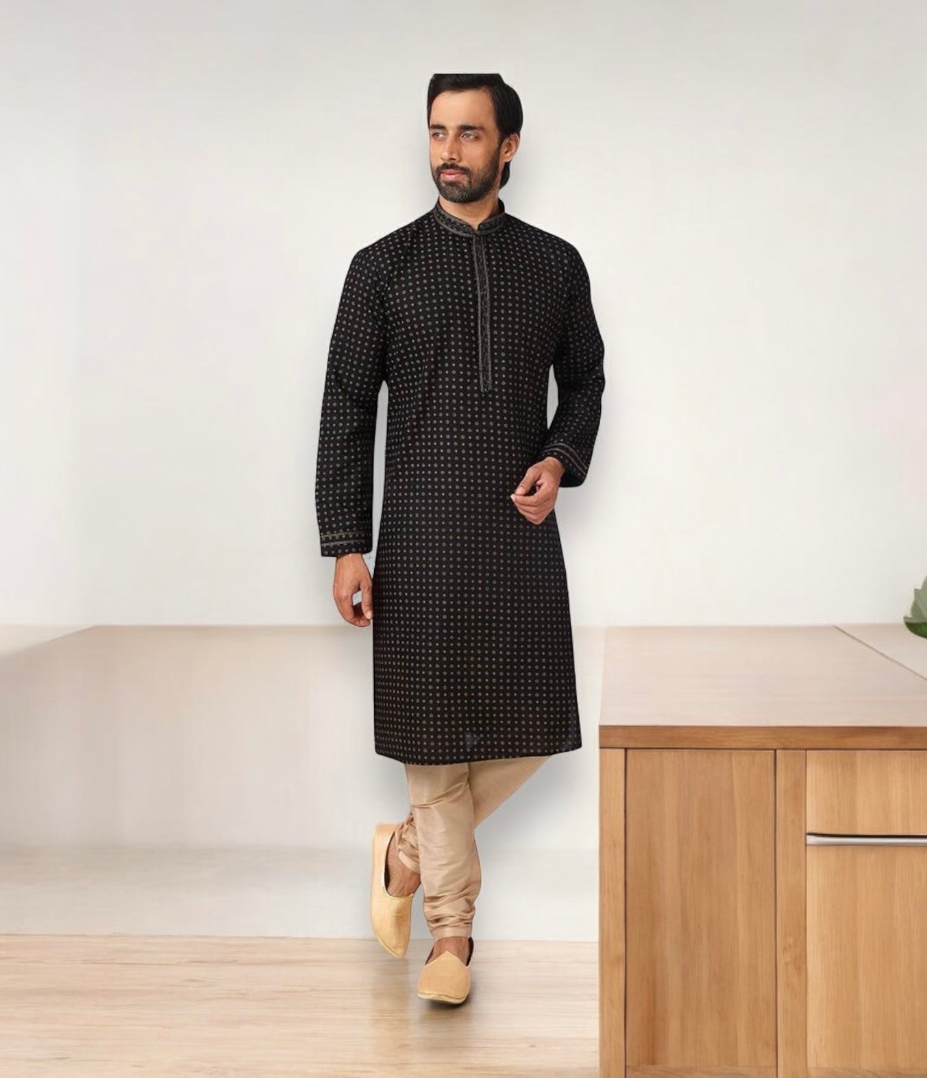 Black - Cotton Kurta with Pajama Set– Ethnic Wear for Men
