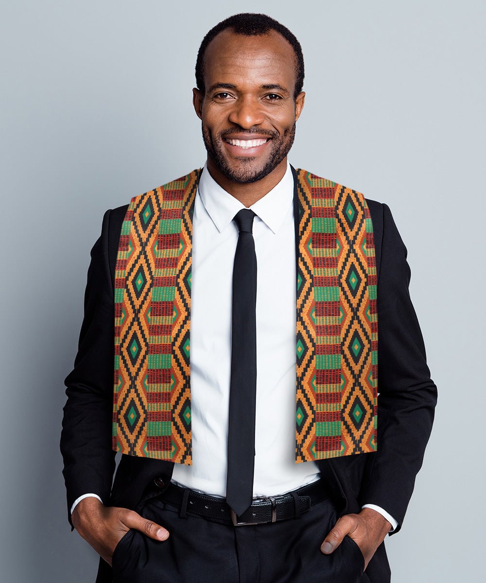 Vittorio Farina Mens' Kente Satin Scarf