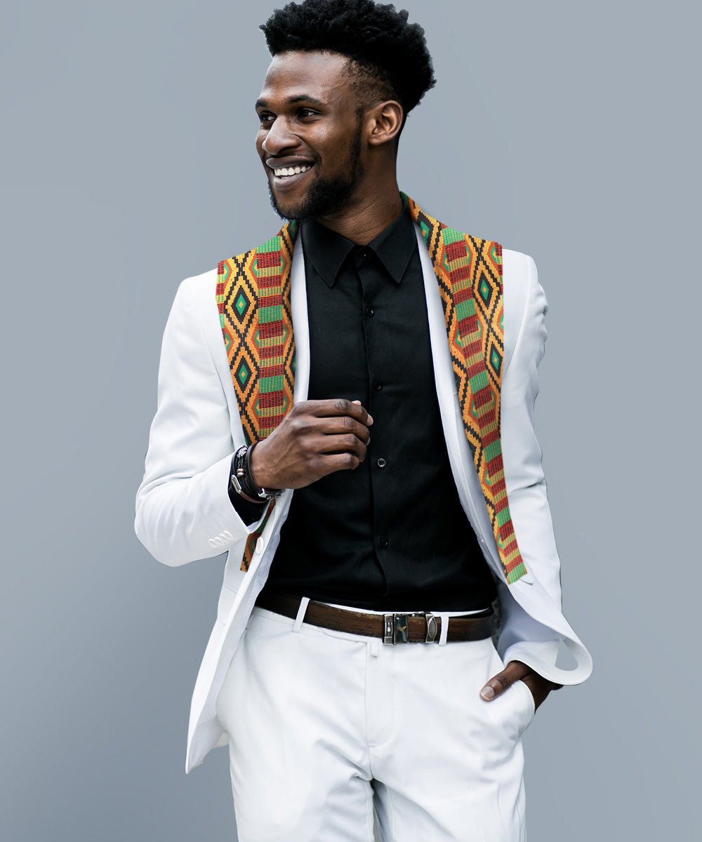 Vittorio Farina Mens' Kente Satin Scarf