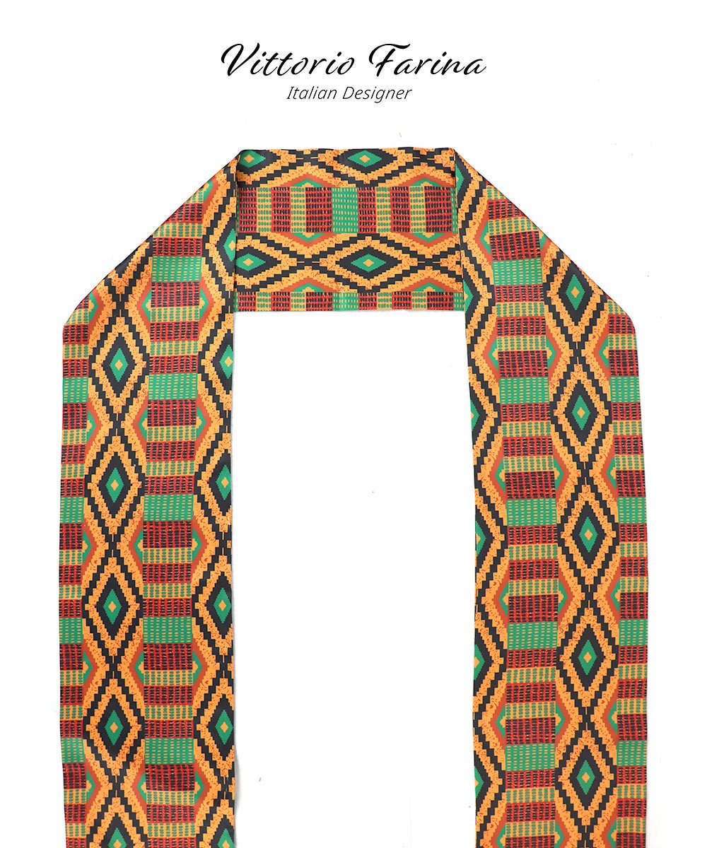 Vittorio Farina Mens' Kente Satin Scarf