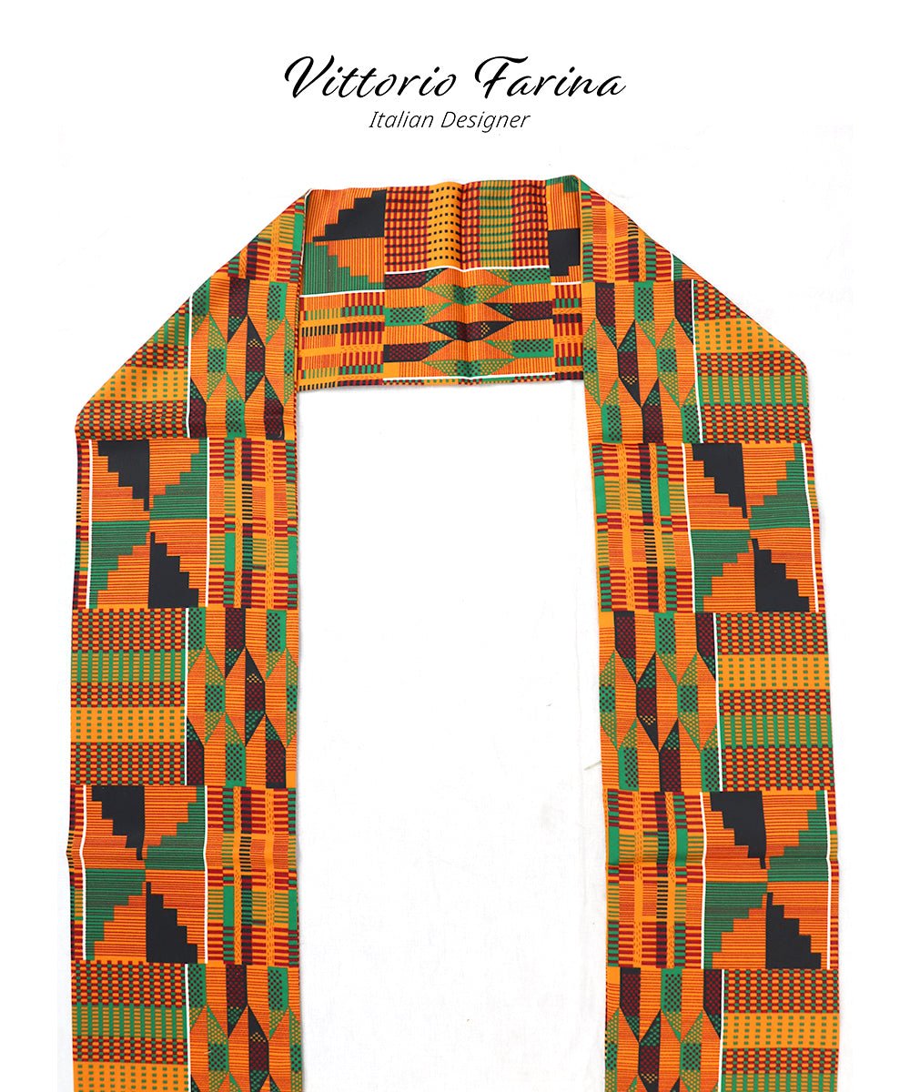 Vittorio Farina Mens' Kente Satin Scarf