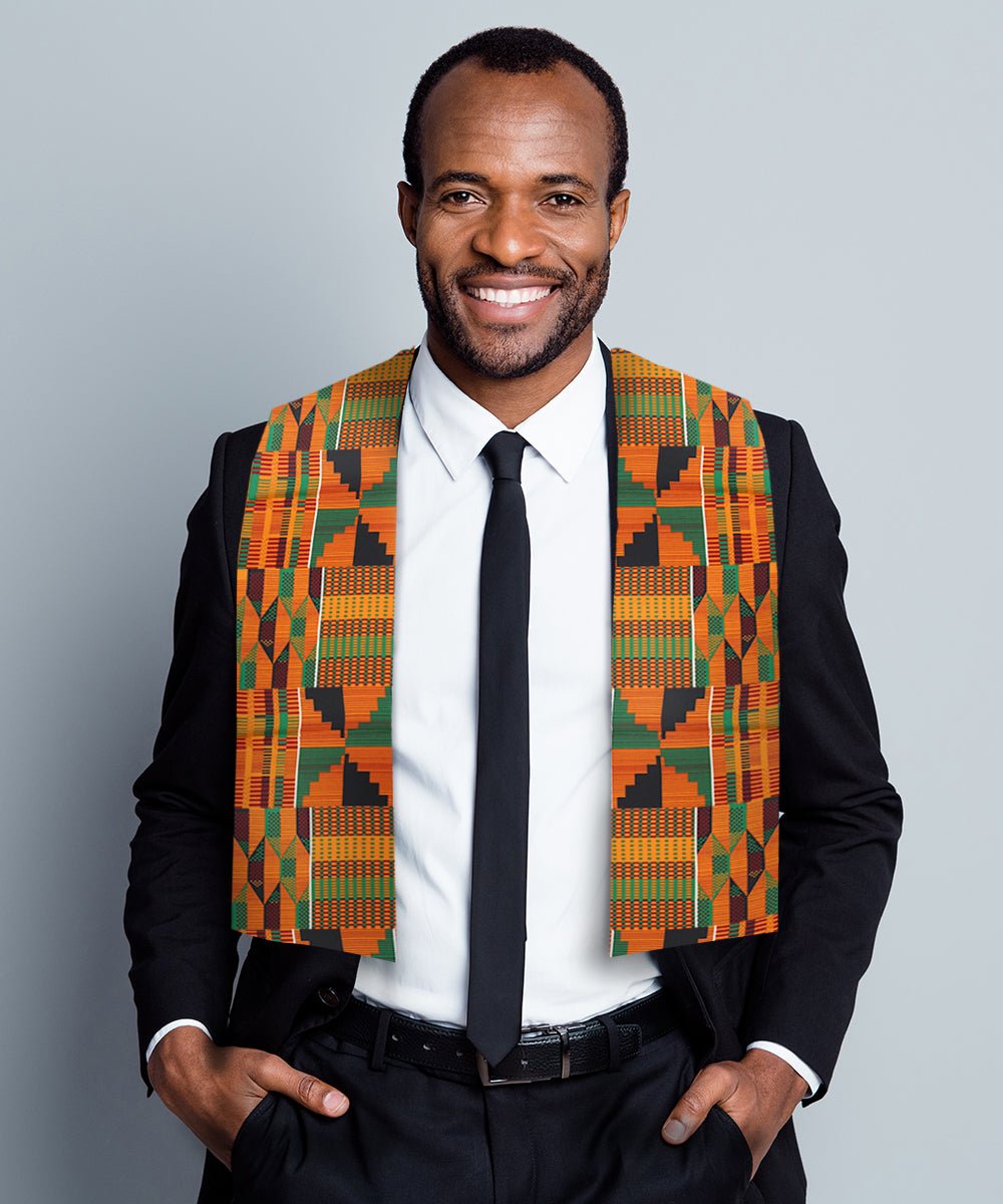 Vittorio Farina Mens' Kente Satin Scarf