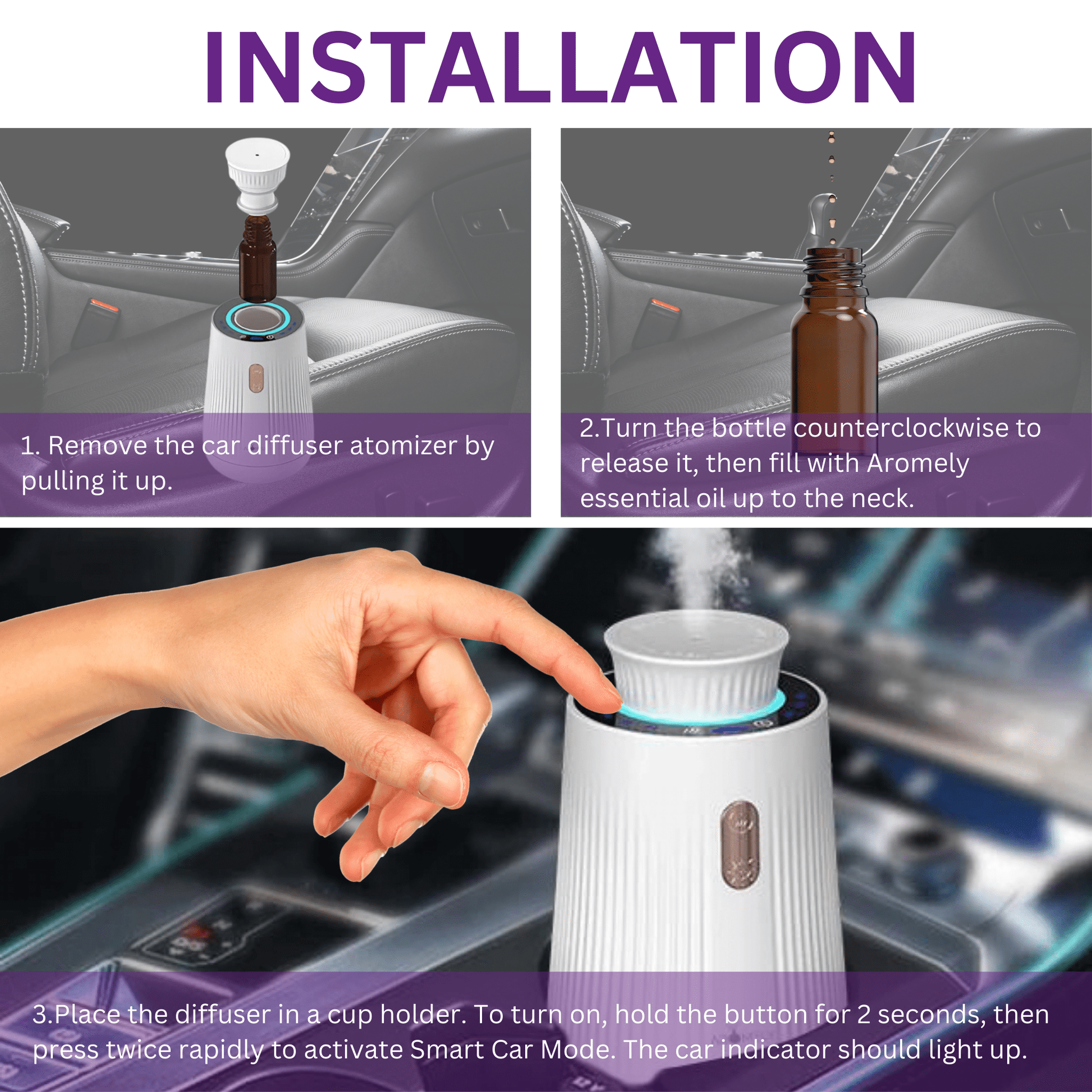Aromely Smart Car Diffuser – Perfect for sedans, SUVs & more. - Concordia Style Boutique