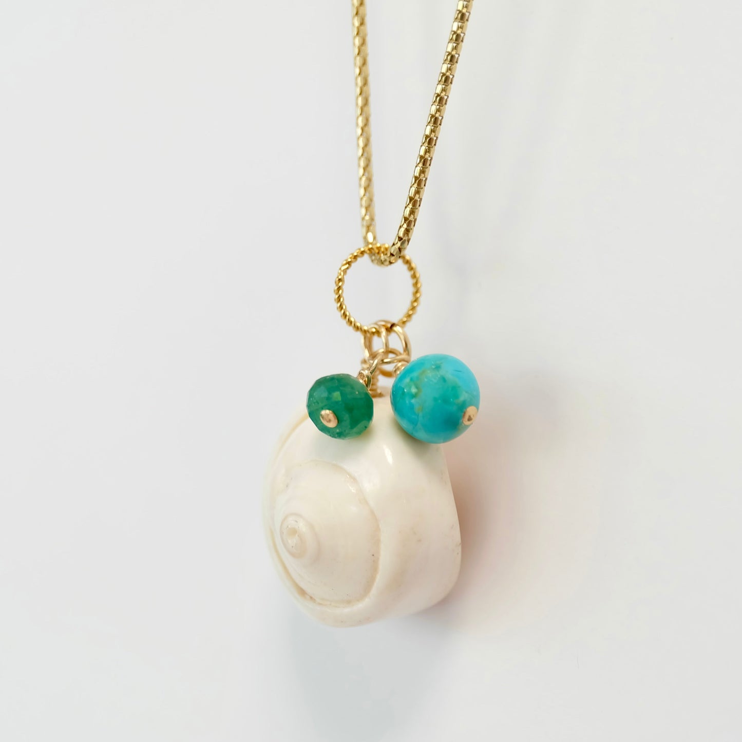 Turquoise Emerald Shell Charm