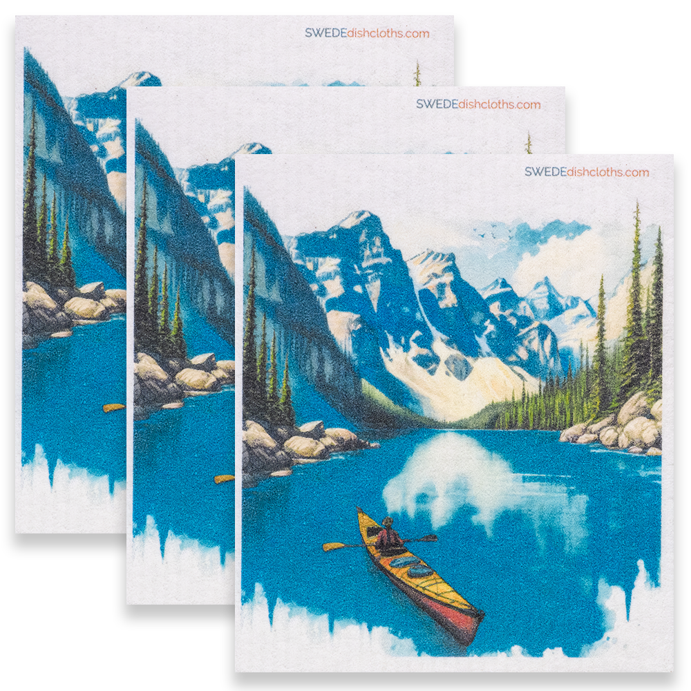 Eco-Friendly Swedish Dishcloths - Turquoise Lake Set of 3 (Paper Towel Replacements) - Concordia Style Boutique
