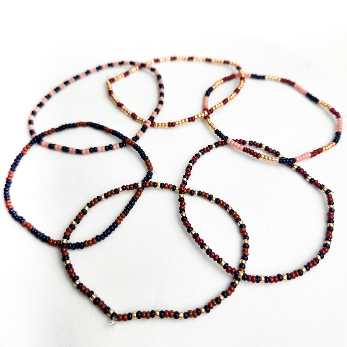 Sangria Seed Bead Bracelets - Set of 6 - Concordia Style Boutique