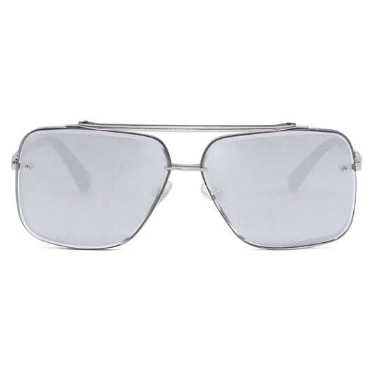 Bella - Chrome Silver Oversized Squared Aviators - Concordia Style Boutique