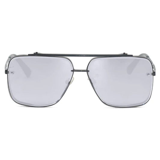 Bella - Chrome Black Oversized Squared Aviators - Concordia Style Boutique