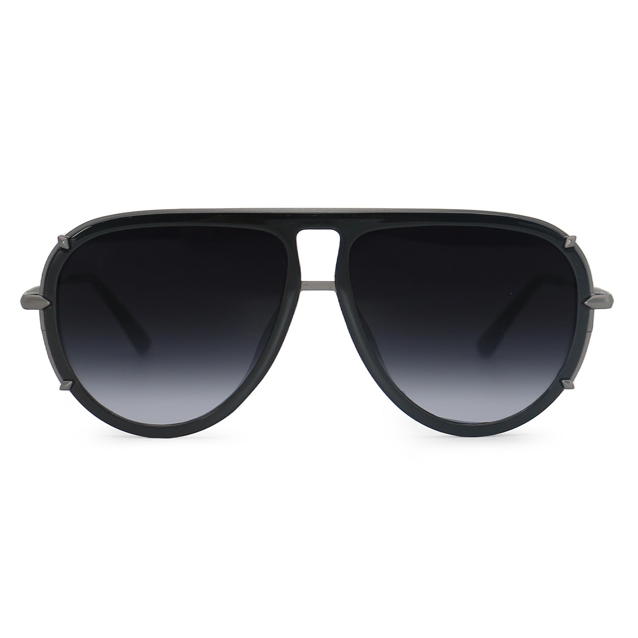 Ivy Luxe - Black Tangle-Free Round Aviator Sunglasses - Concordia Style Boutique