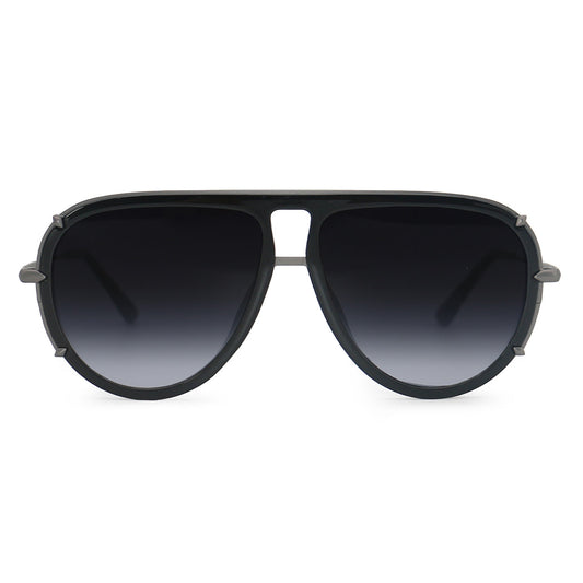 Ivy Luxe - Black Tangle-Free Round Aviator Sunglasses - Concordia Style Boutique