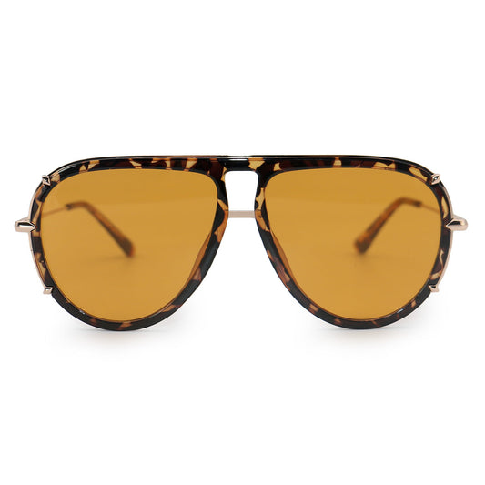 Ivy Luxe - Yellow Tangle-Free Round Aviator Sunglasses - Concordia Style Boutique