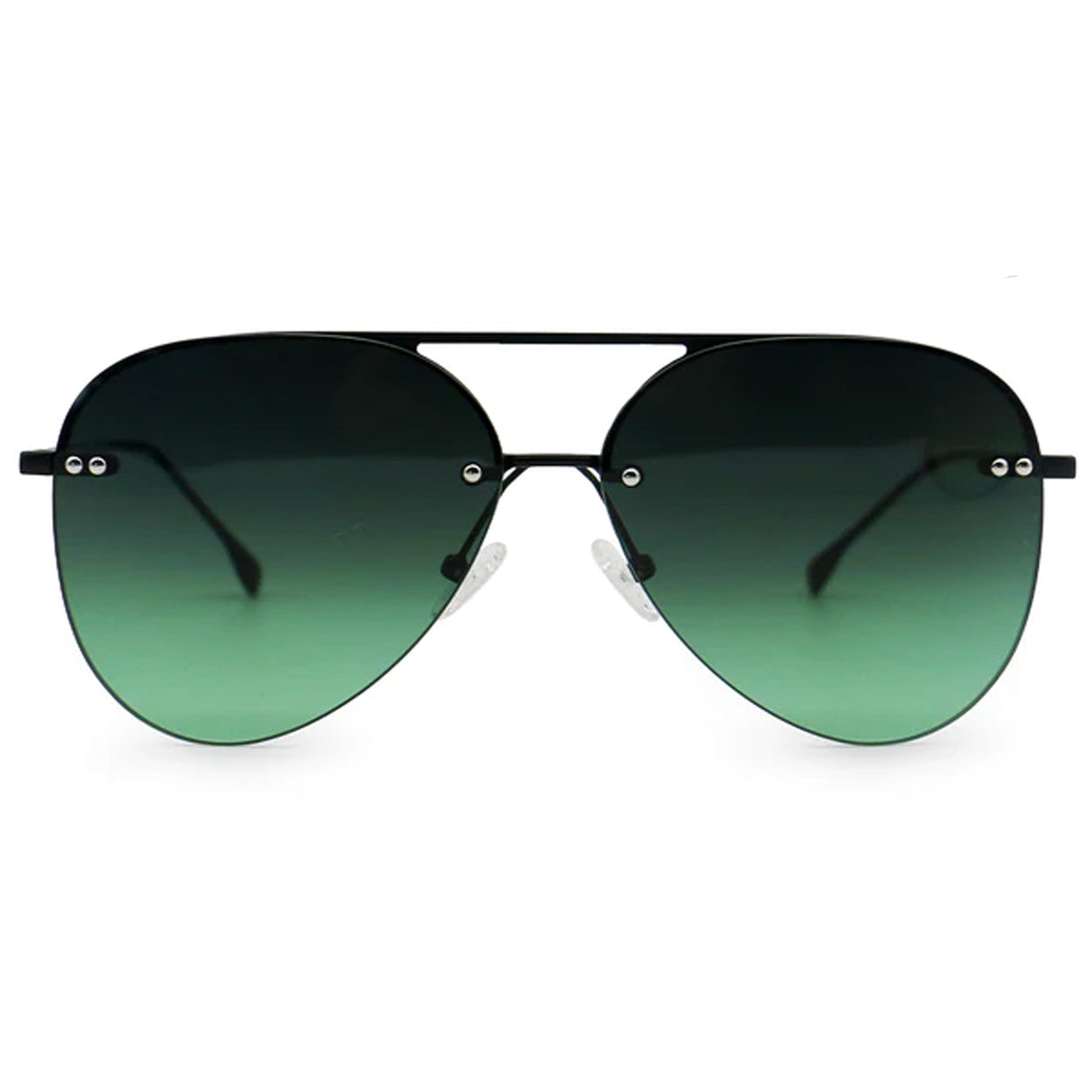 Smaller Megan 2 - Dark Green Metal Aviator Sunglasses - Concordia Style Boutique
