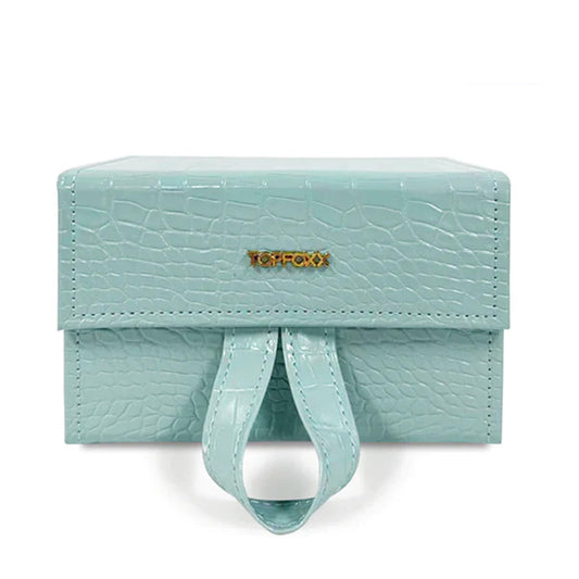 Turquoise Faux Croco Travel Case - Concordia Style Boutique