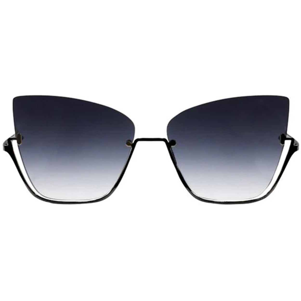 Vixen - Black Lens Black Frame Metal Cateye Sunglasses - Concordia Style Boutique