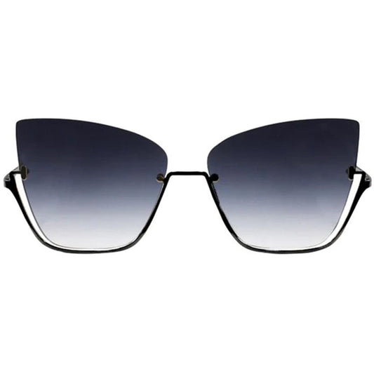 Vixen - Black Lens Black Frame Metal Cateye Sunglasses - Concordia Style Boutique