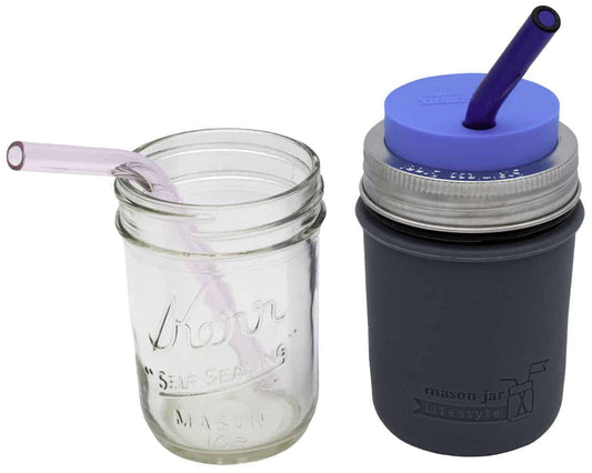 Short Bent Glass Straws for Half Pint Mason Jars - Concordia Style Boutique