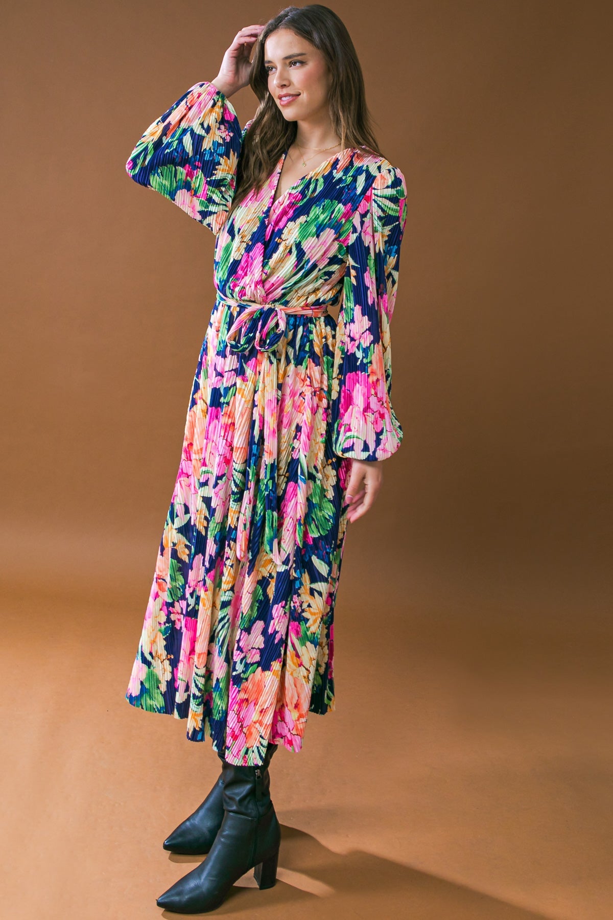 BREATHTAKING MOMENT WOVEN PLISSE MIDI DRESS - Concordia Style Boutique