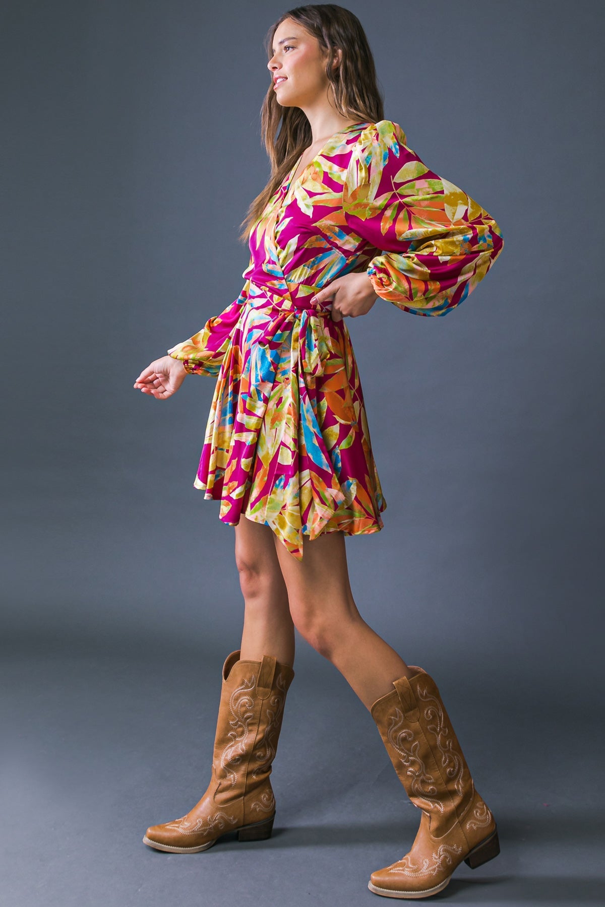 ALL FALL LONG WOVEN MINI DRESS - Concordia Style Boutique
