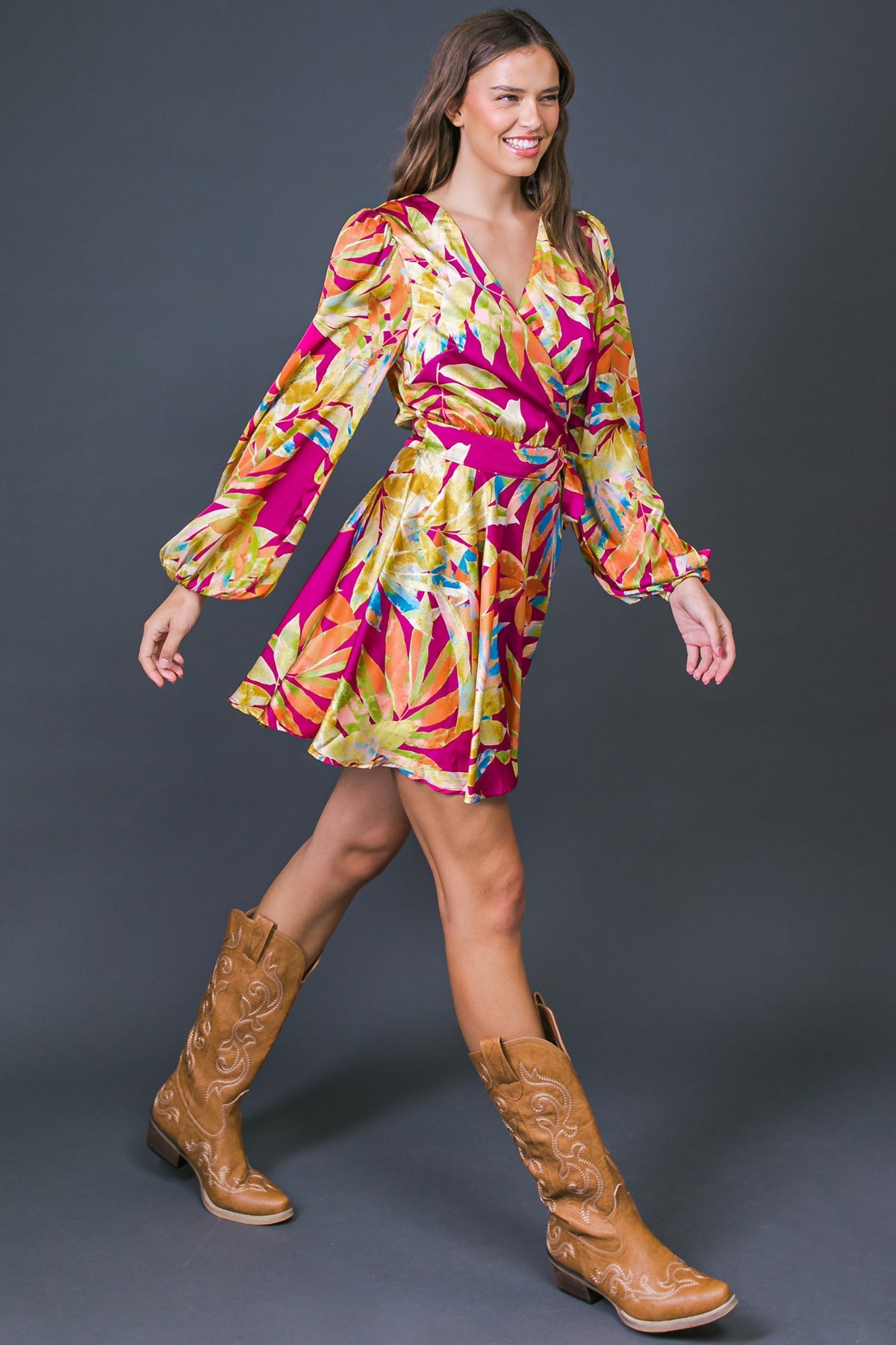 ALL FALL LONG WOVEN MINI DRESS - Concordia Style Boutique