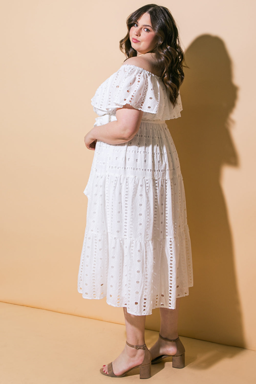CATCHING MY BREATH EYELET MIDI DRESS - Concordia Style Boutique