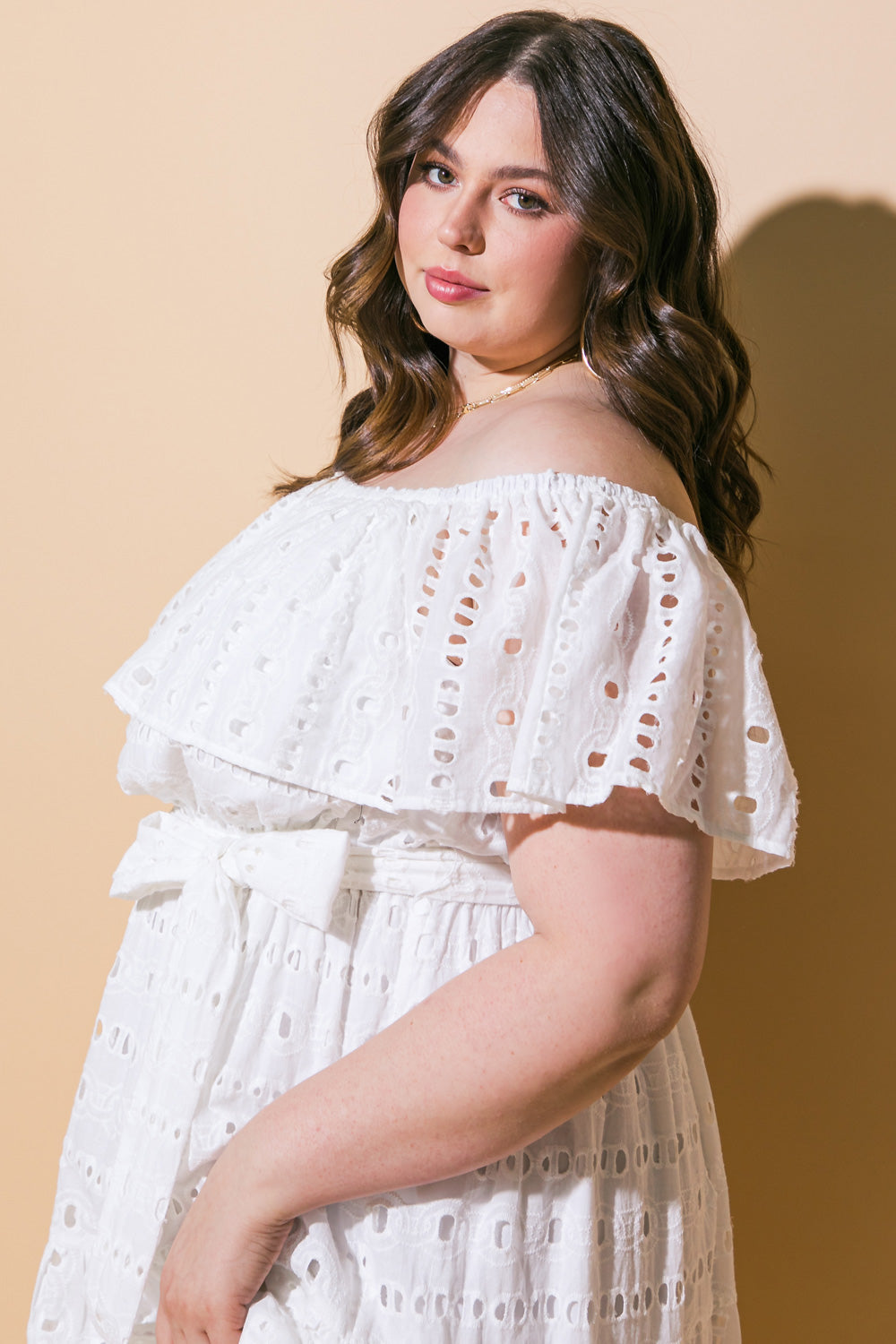 CATCHING MY BREATH EYELET MIDI DRESS - Concordia Style Boutique