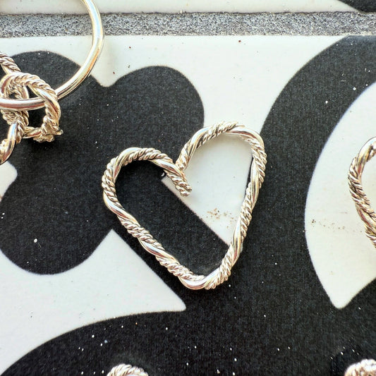 Silver Braided Heart Charm