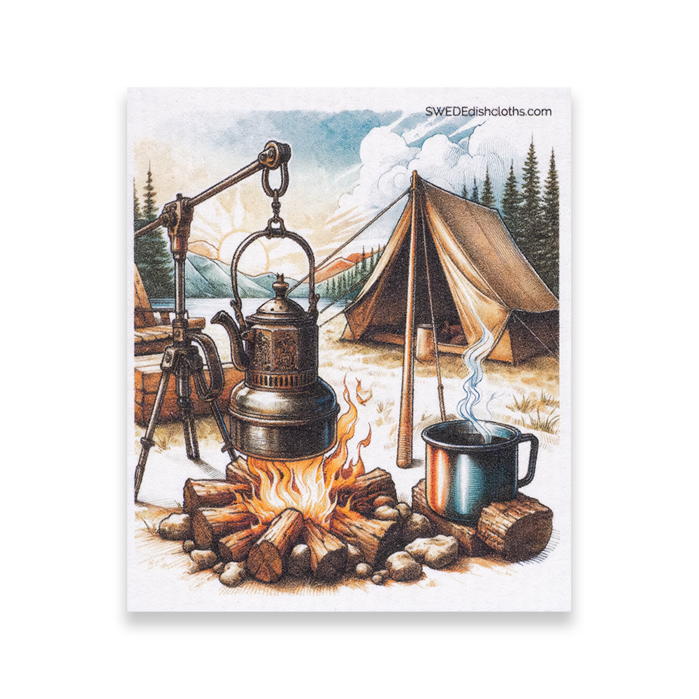 Eco-Friendly Swedish Dishcloths - Mixed Camping 2024 Set of 3 (Paper Towel Replacements, One of Each Design) - Concordia Style Boutique