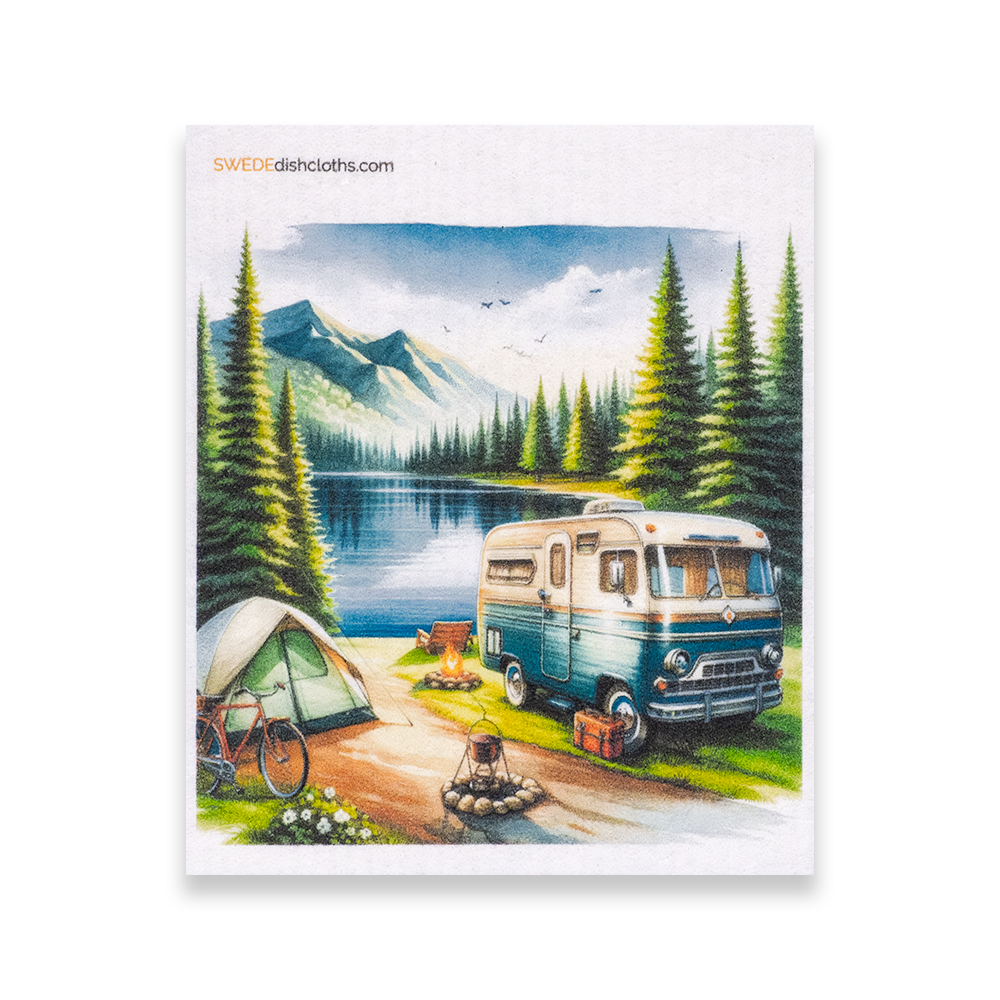 Eco-Friendly Swedish Dishcloths - Mixed Camping 2024 Set of 3 (Paper Towel Replacements, One of Each Design) - Concordia Style Boutique