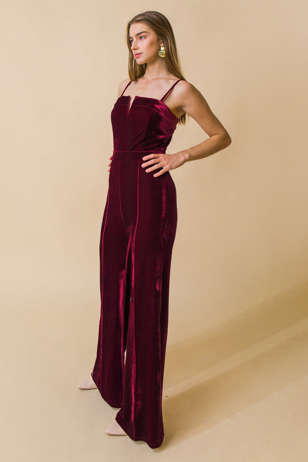 BLOW A KISS VELVET JUMPSUIT - Concordia Style Boutique