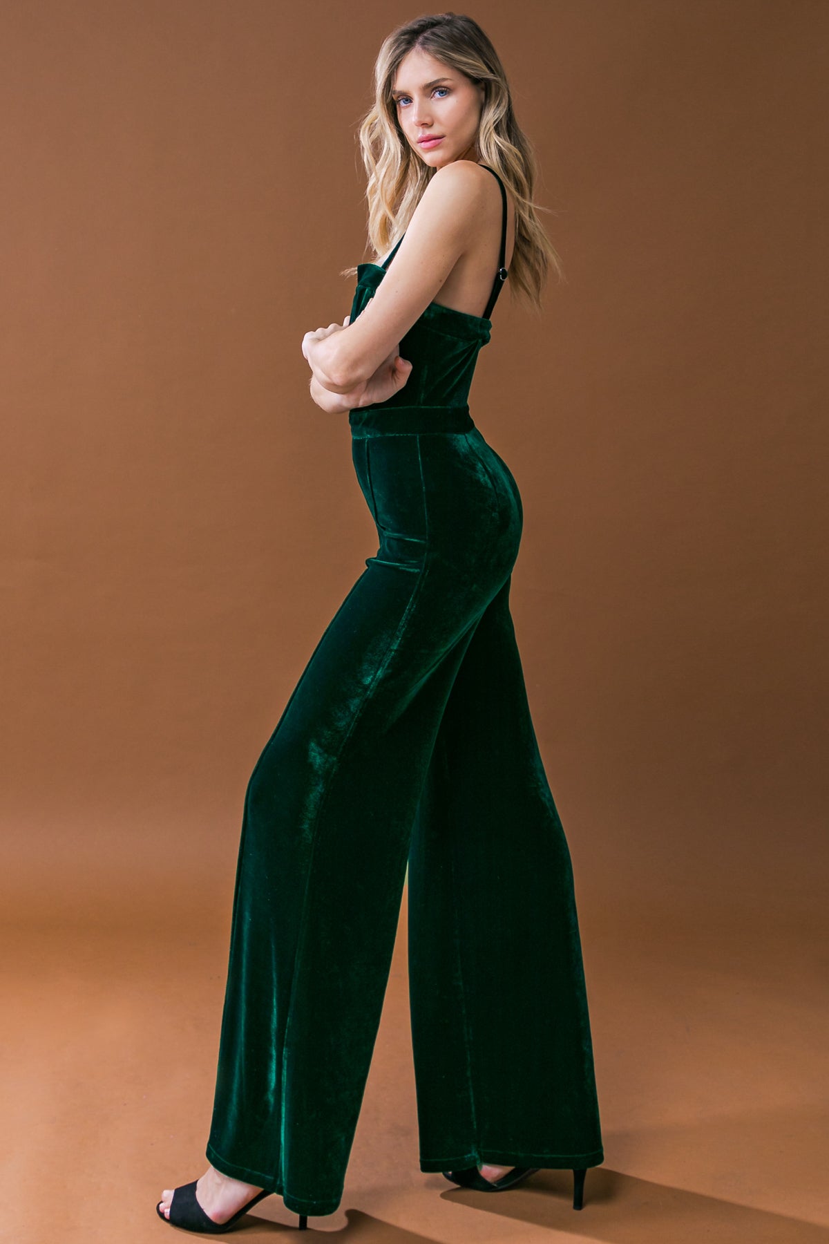 BLOW A KISS VELVET JUMPSUIT - Concordia Style Boutique
