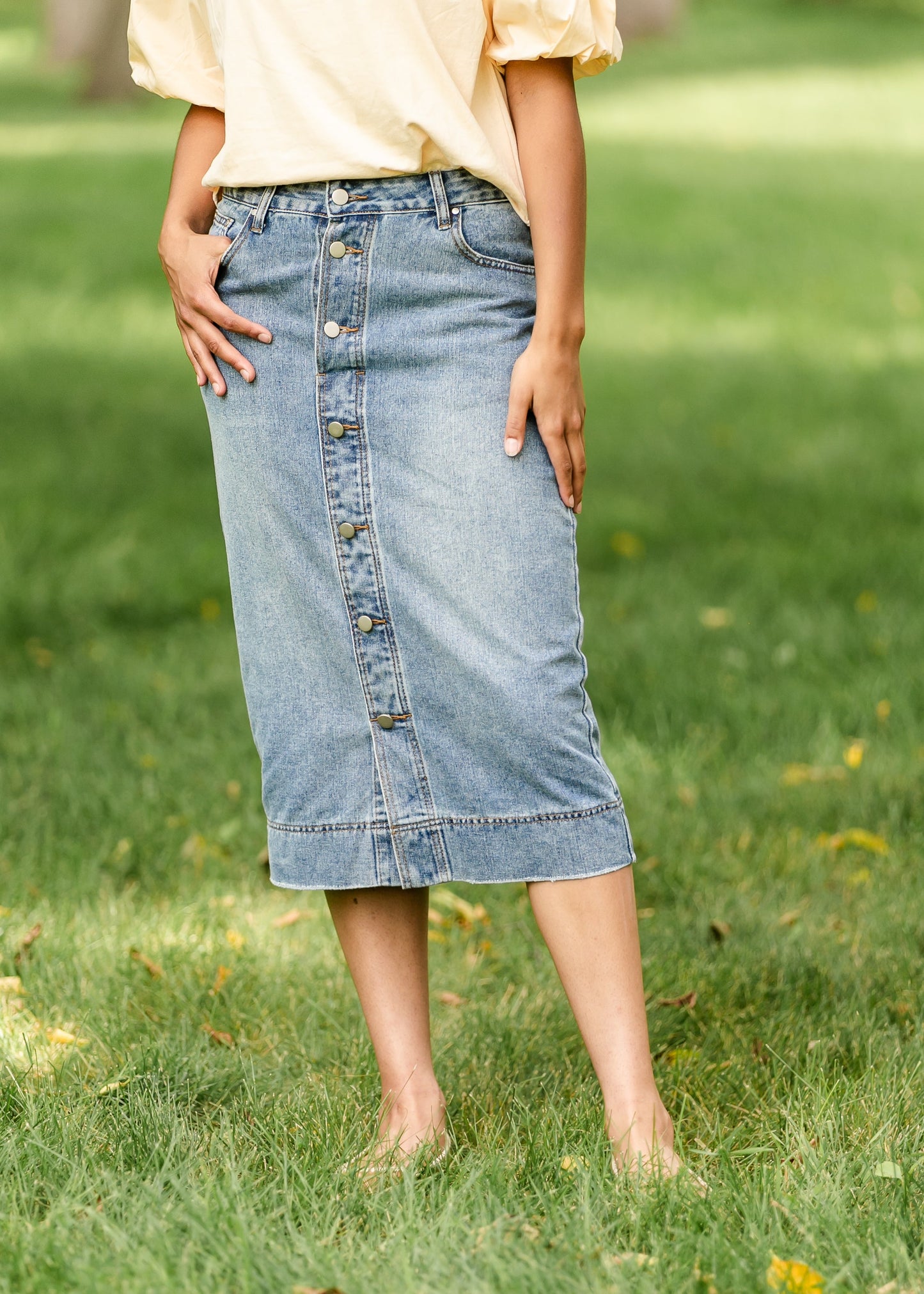 Skylar Button Front Midi Skirt - Concordia Style Boutique