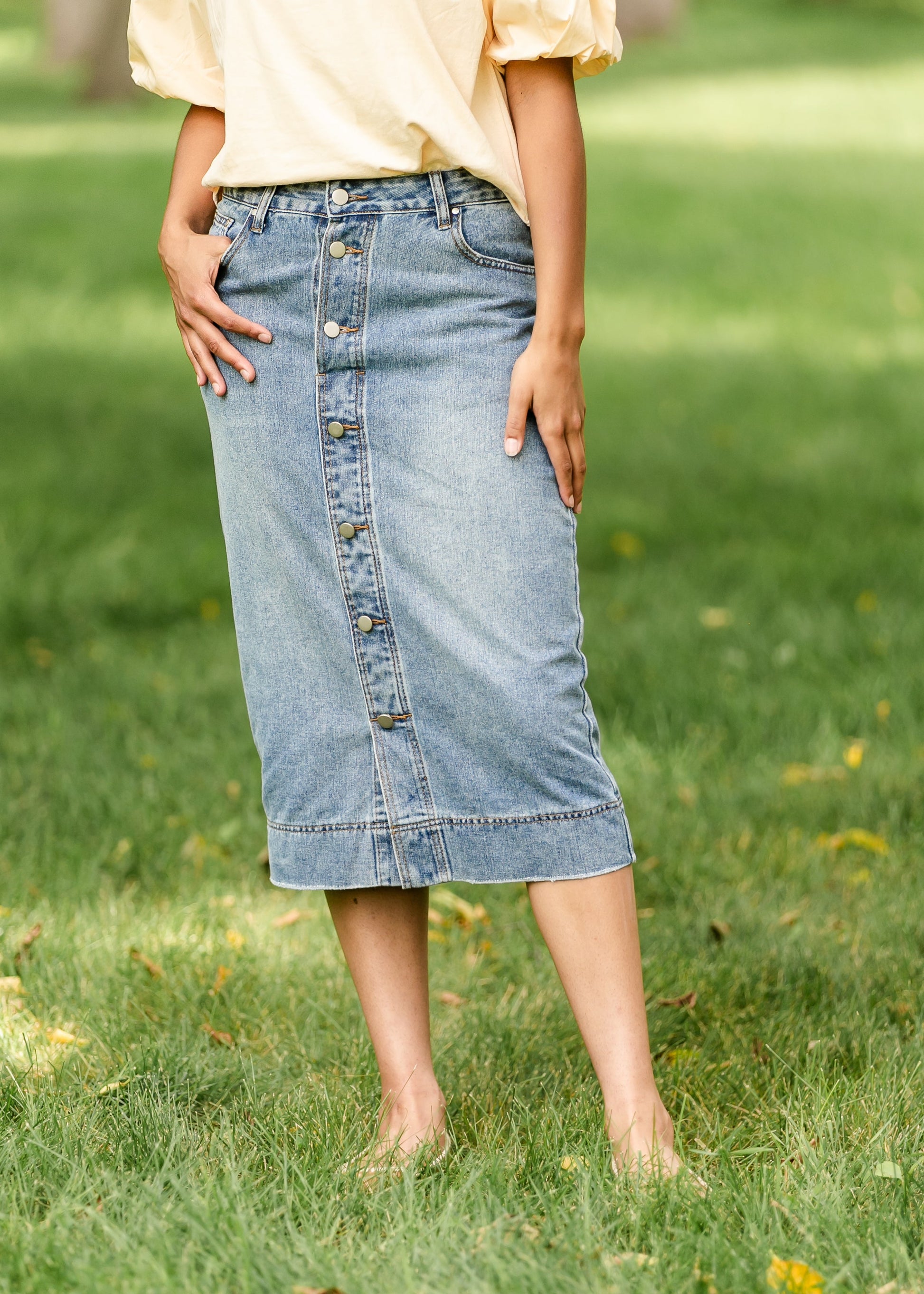 Skylar Button Front Midi Skirt - Concordia Style Boutique