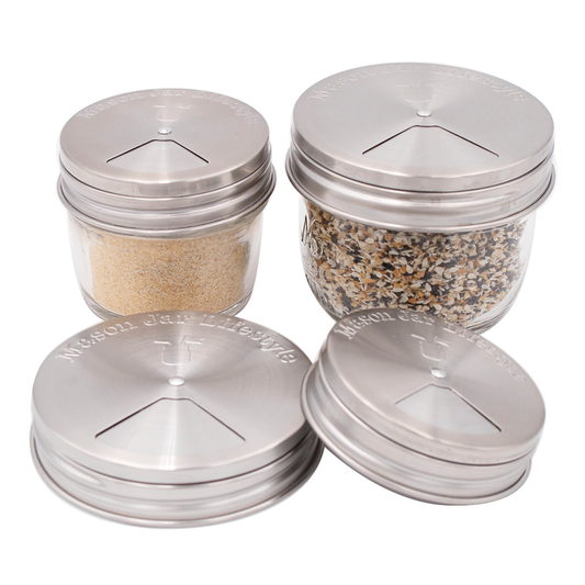 Spice Shaker Stainless Steel Lids for Mason Jars 4 Pack - Concordia Style Boutique