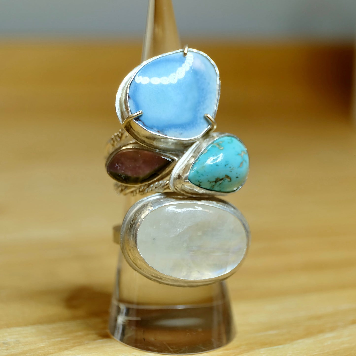 Rainbow Moonstone Ring