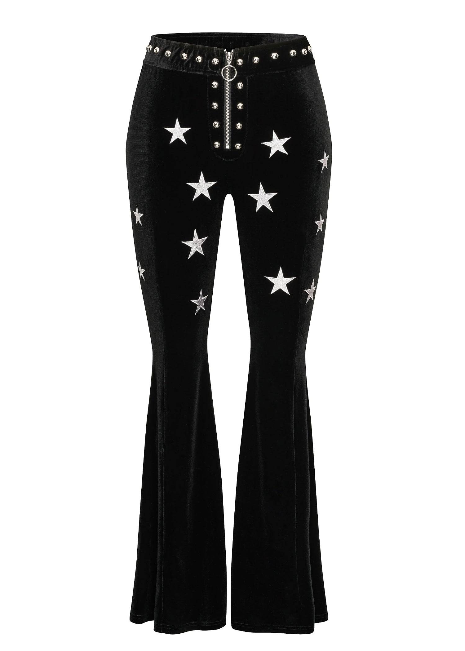 Studded Velvet Flare Pants Star Bell Bottoms - Concordia Style Boutique