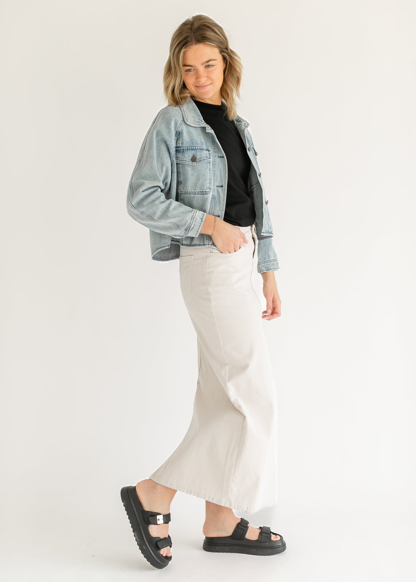 Stella Cloud Denim Maxi Skirt - Concordia Style Boutique
