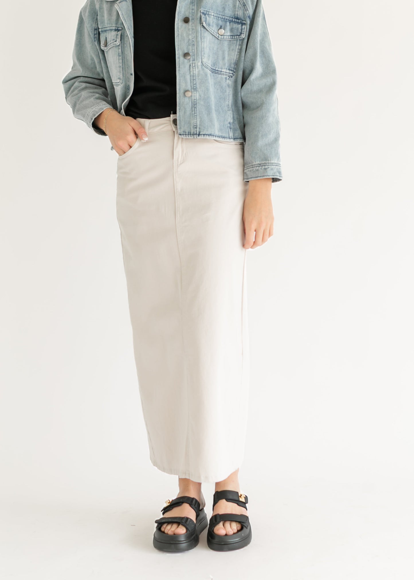 Stella Cloud Denim Maxi Skirt - Concordia Style Boutique