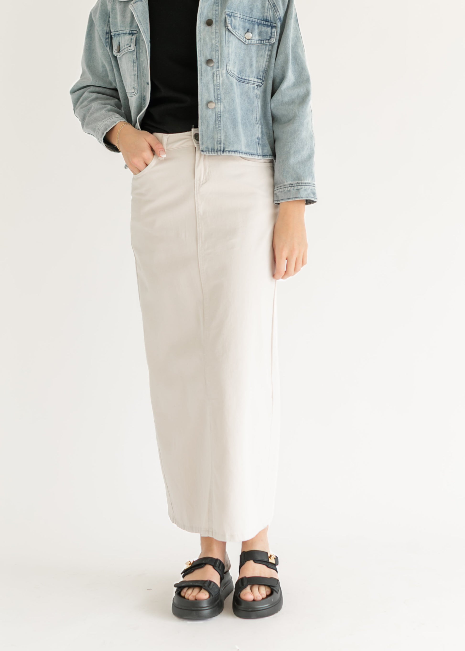 Stella Cloud Denim Maxi Skirt - Concordia Style Boutique