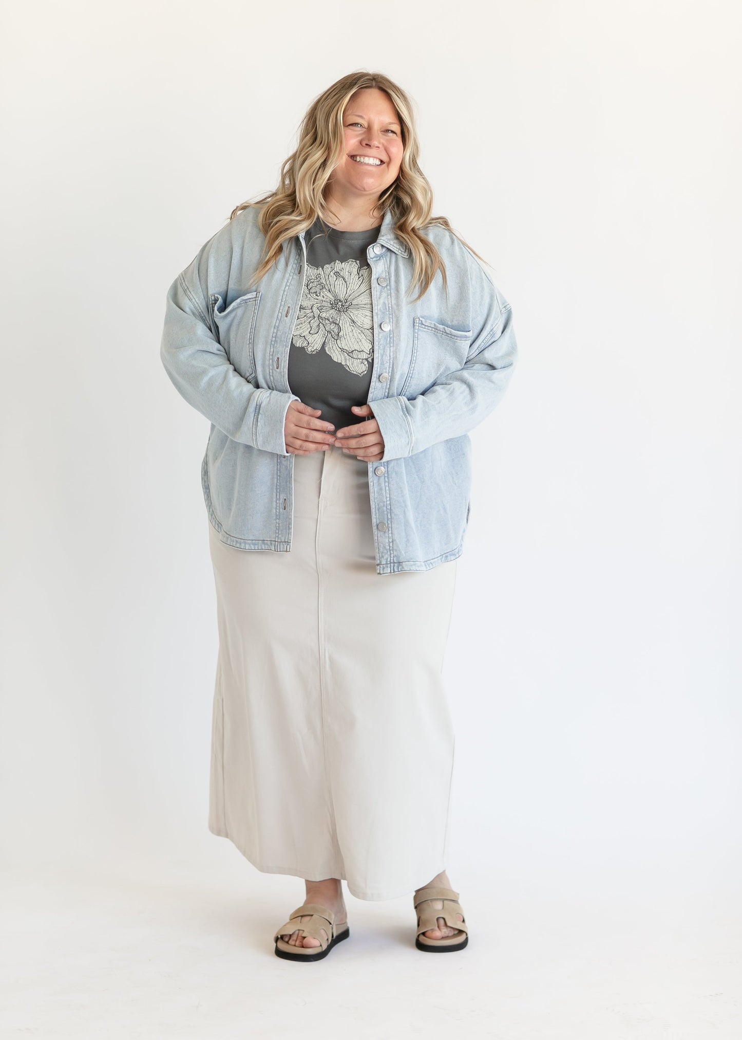 Stella Cloud Denim Maxi Skirt - Concordia Style Boutique