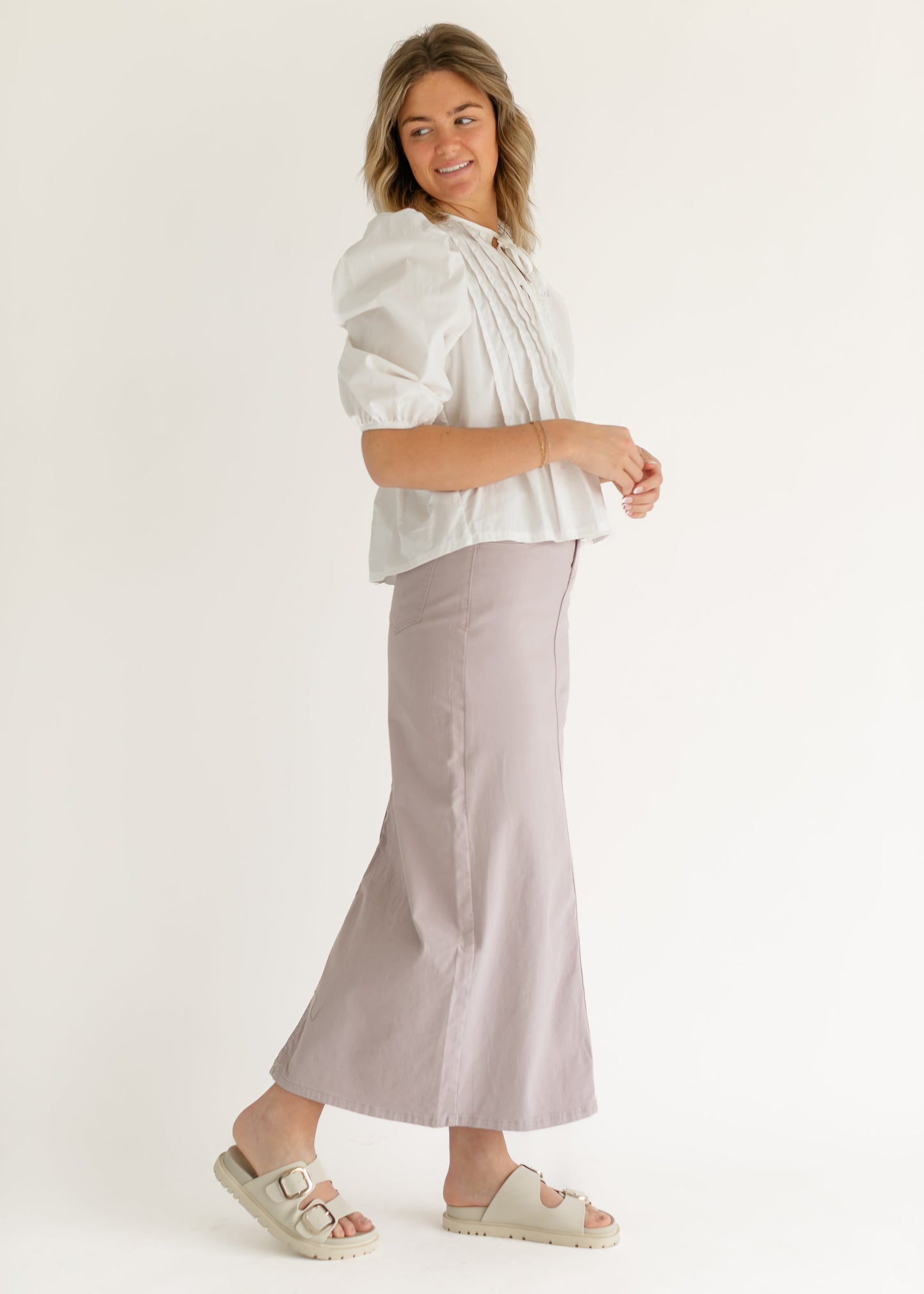 Stella Lilac Denim Maxi Skirt - Concordia Style Boutique