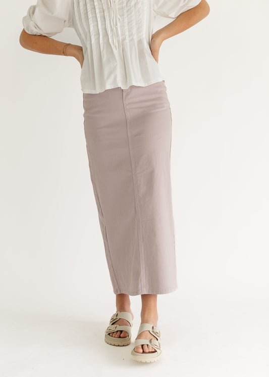 Stella Lilac Denim Maxi Skirt - Concordia Style Boutique