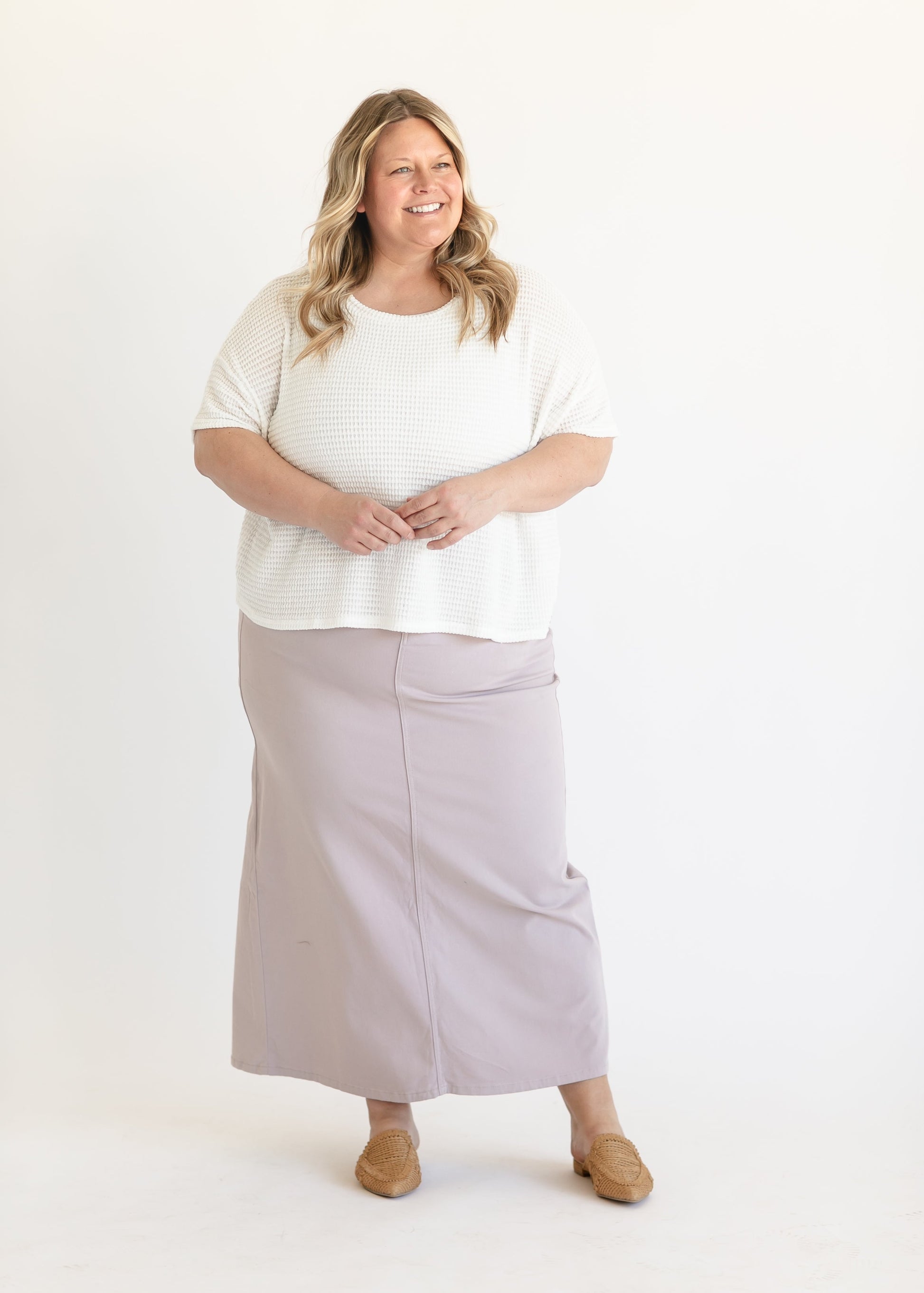 Stella Lilac Denim Maxi Skirt - Concordia Style Boutique