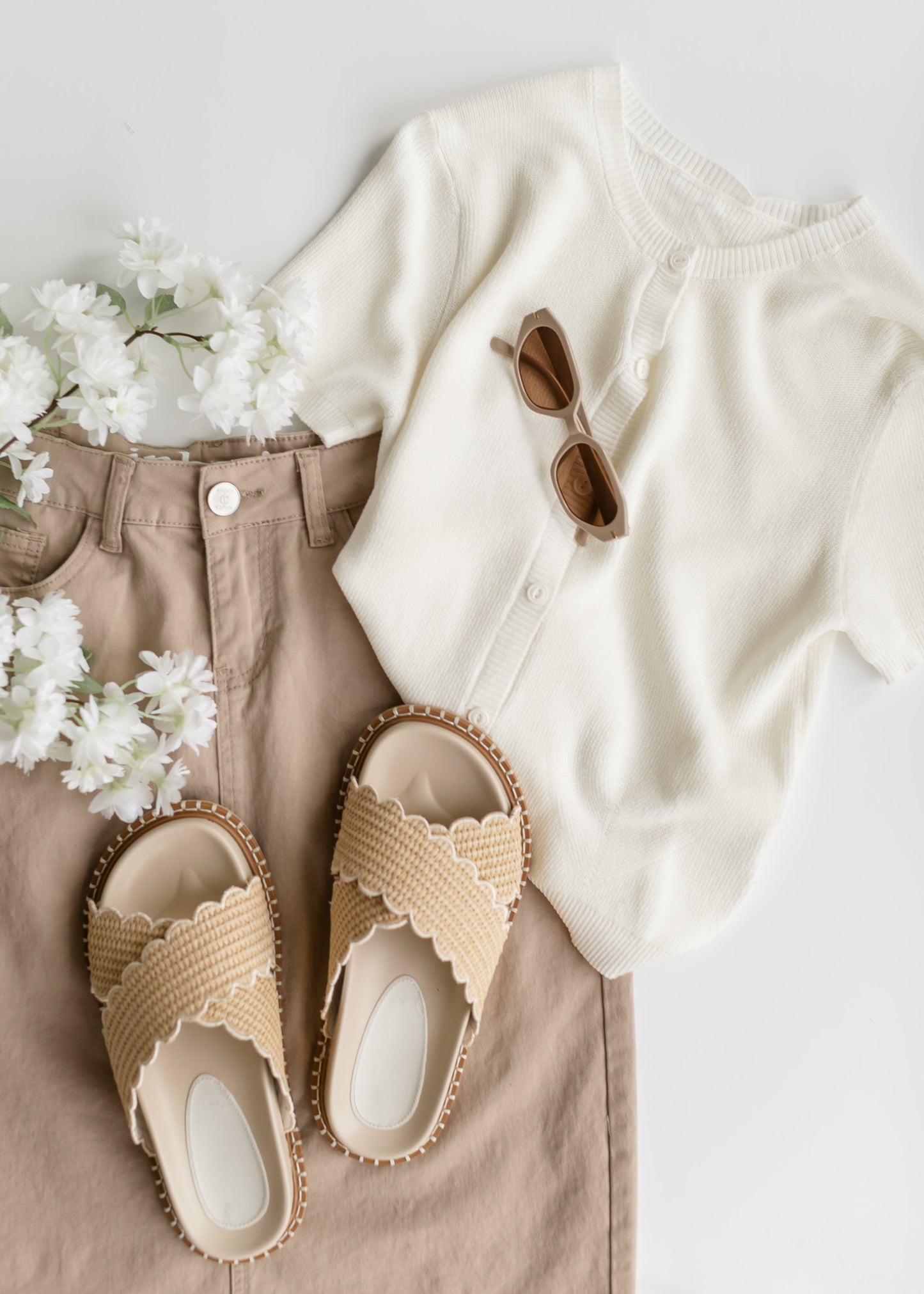 Remi Simply Taupe Denim Midi Skirt - Concordia Style Boutique