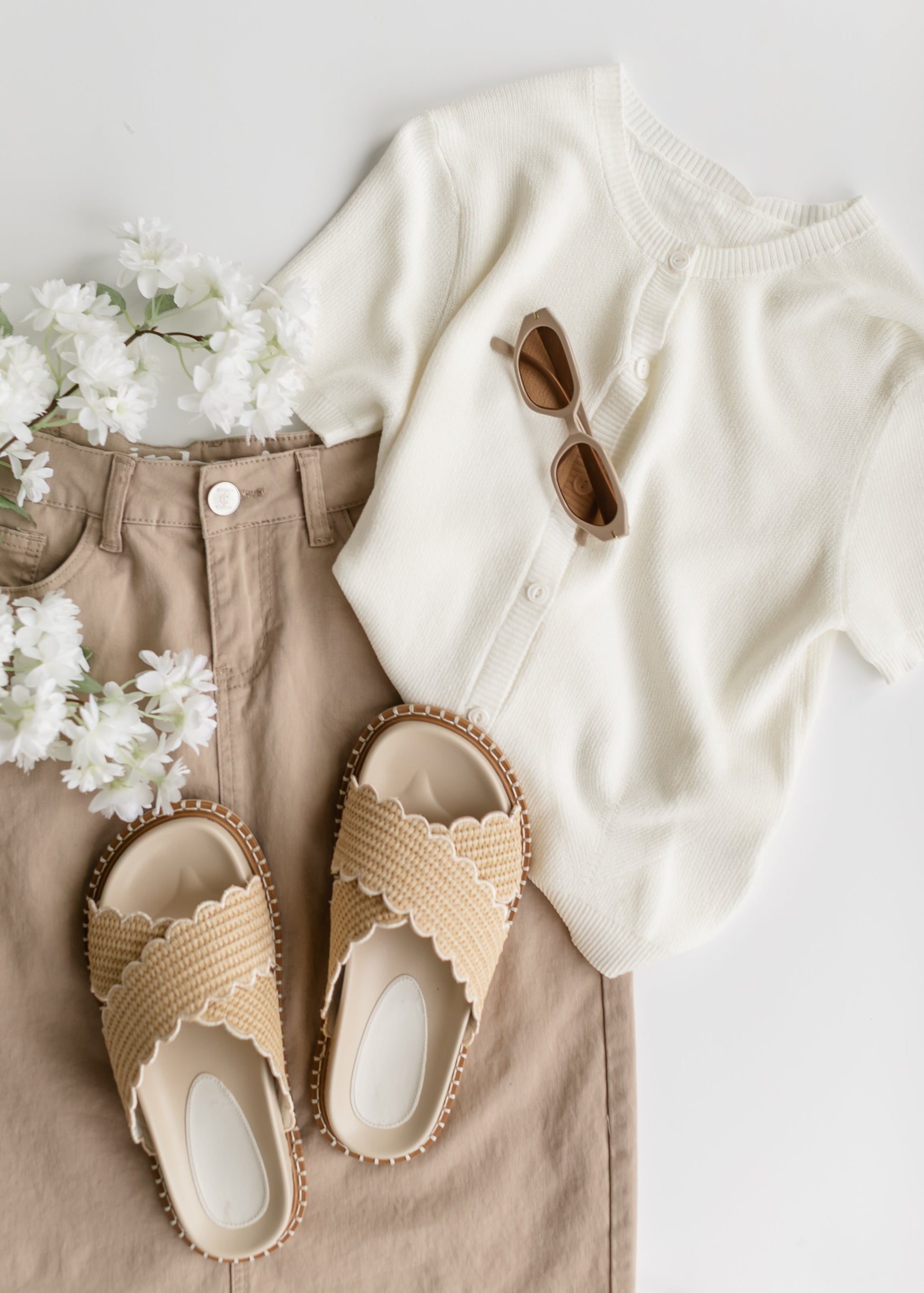 Remi Simply Taupe Denim Midi Skirt - Concordia Style Boutique