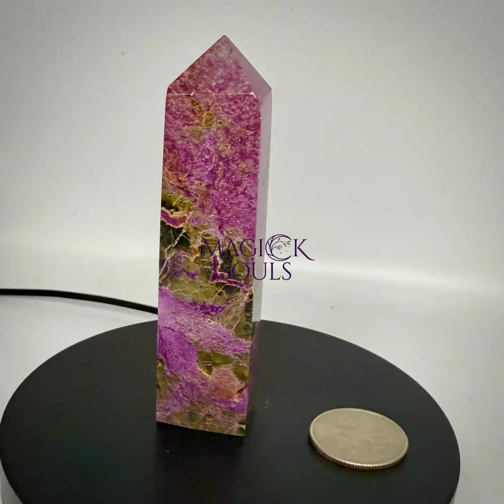 Stichtite with Serpentine Atlantisite Towers – Barberton, South Africa