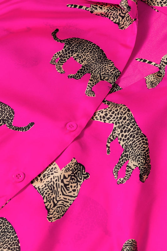 Flirty Pink Cheetah Print Satin Pajamas - Concordia Style Boutique