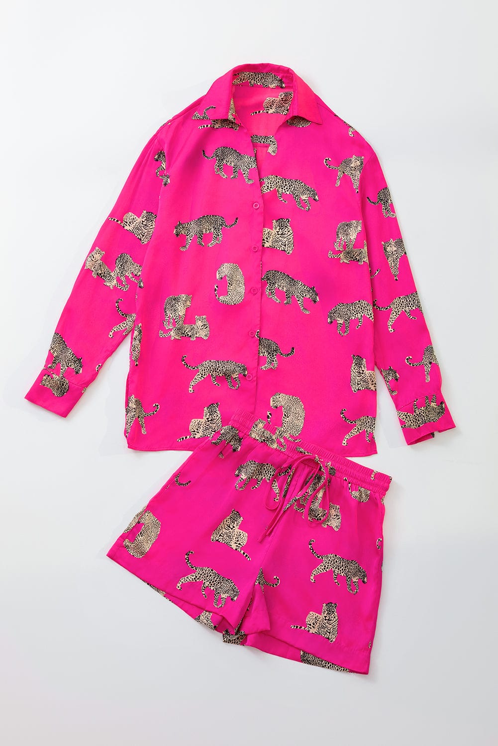 Flirty Pink Cheetah Print Satin Pajamas - Concordia Style Boutique