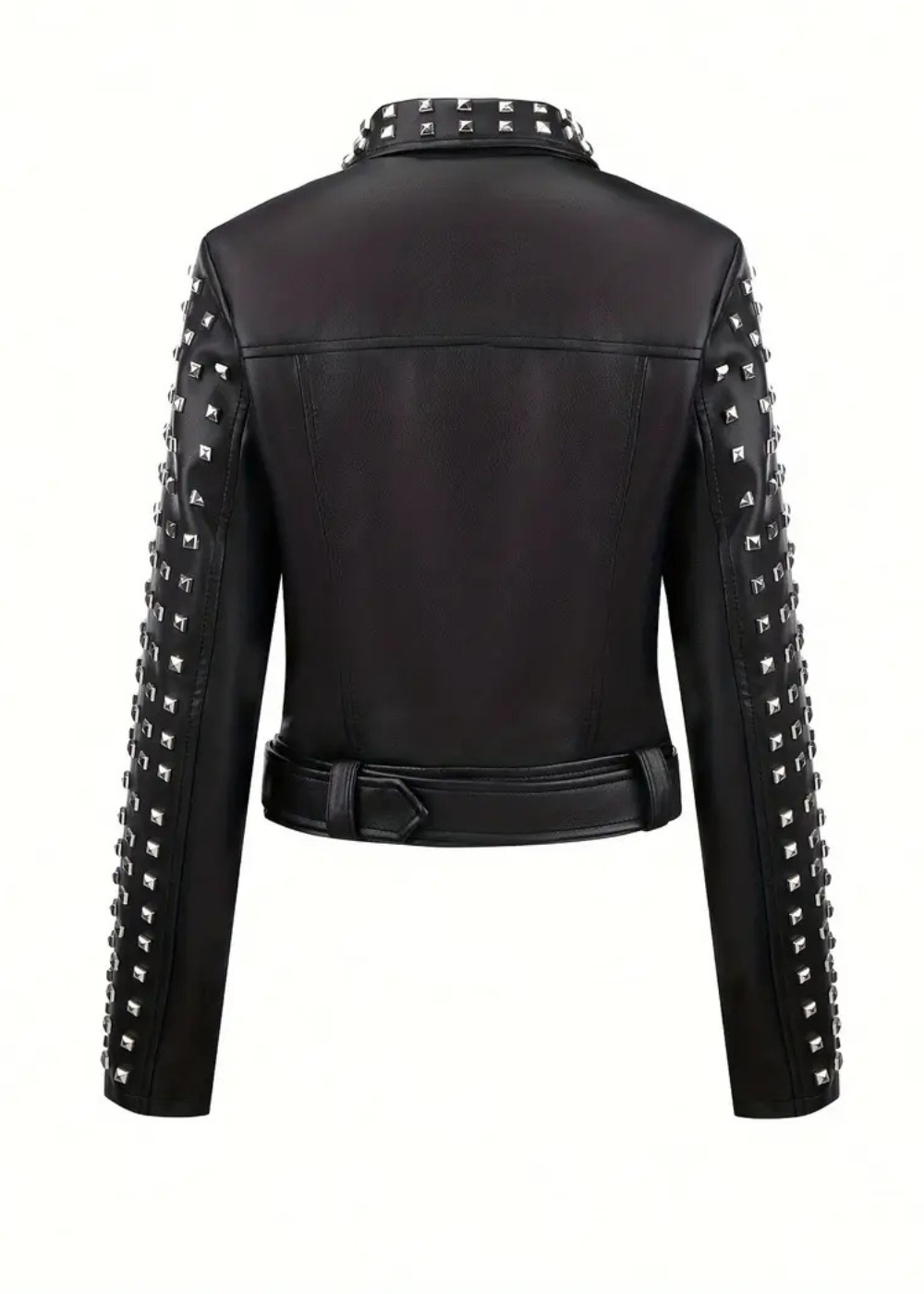 After Party Black Faux Leather All Over Stud Moto Jacket - Concordia Style Boutique