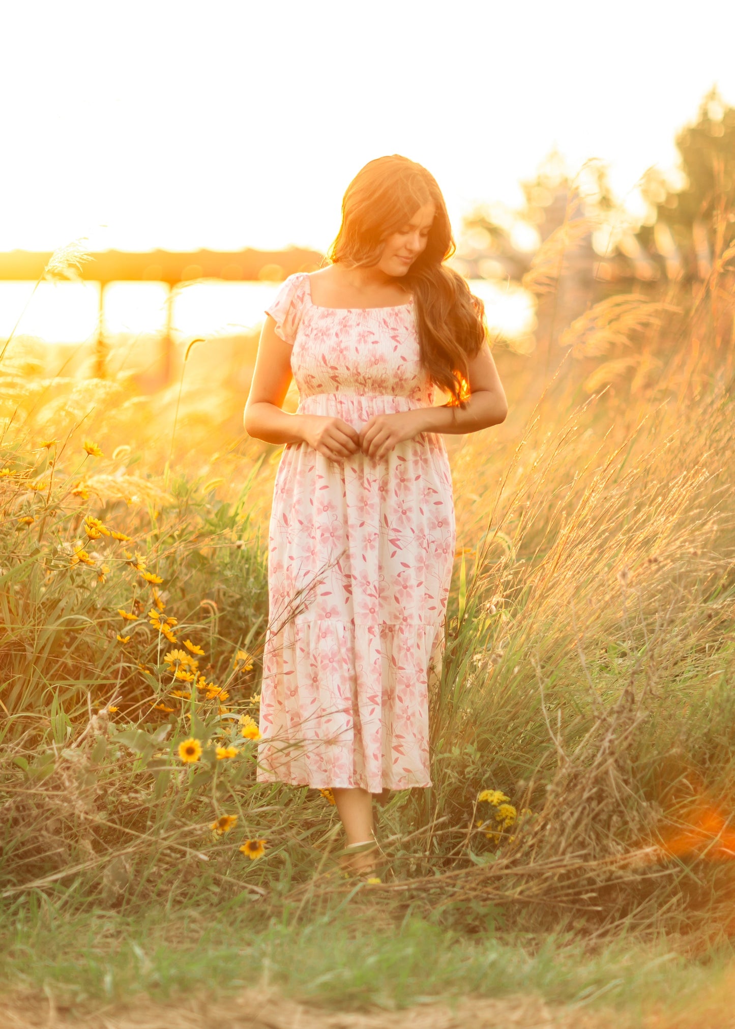 Summer Cap Sleeve Midi Dress