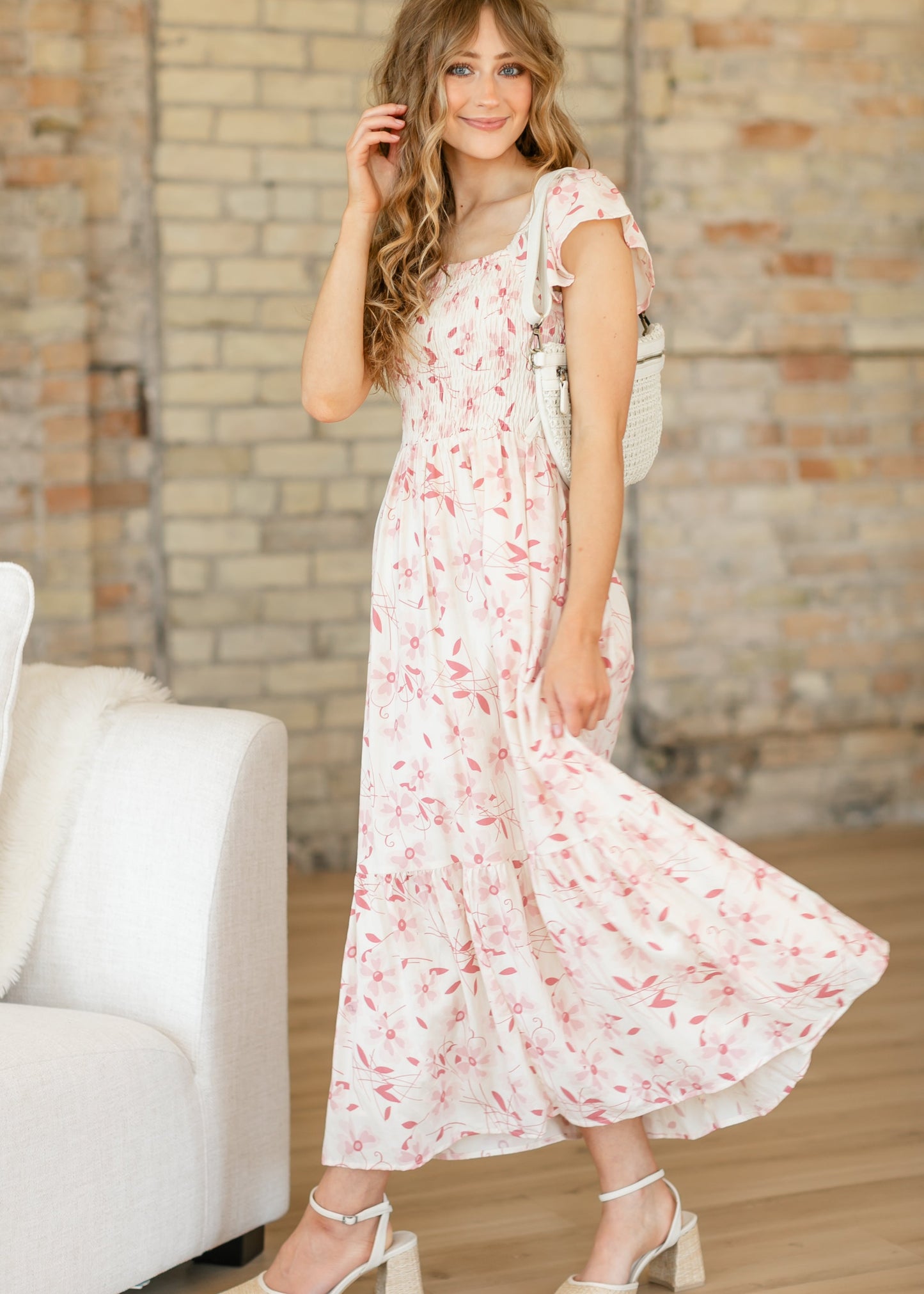 Summer Cap Sleeve Midi Dress